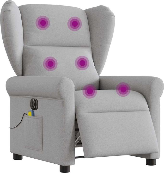 Actual product image VidaXL Massage chair electric cloud grey fabric