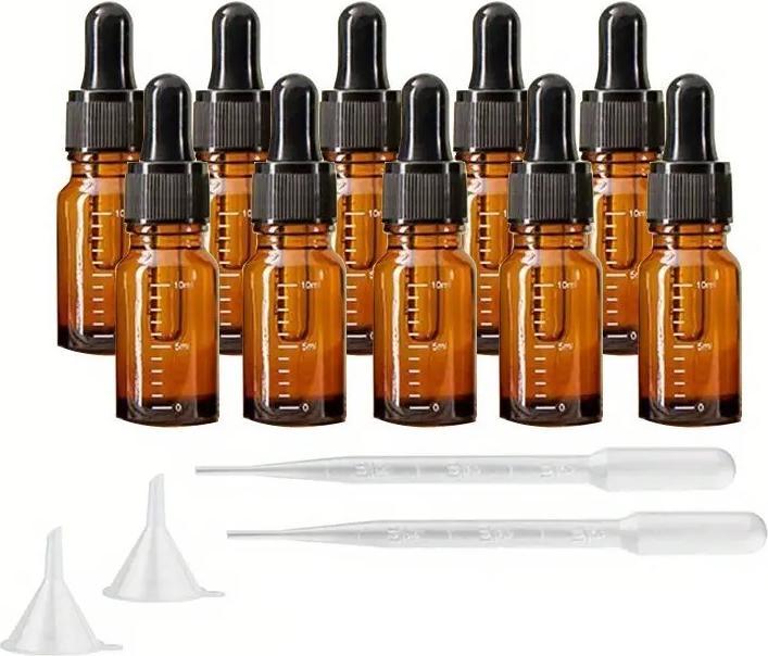 Swissdetector 10 Graduierte Tropfflaschen aus Braunglas - 10ML