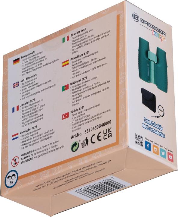 Image du produit Bresser Jumelles Junior pour enfants 6x21 (6 x, 21 mm)