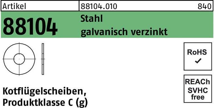 Produktbild Kotflügelscheibe R 88104 12,5 x40 x1,5 Stahl galvanisch verzinkt