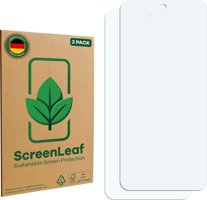 Produktbild ScreenLeaf Schutzfolie nachhaltiger Displayschutz Display Schutz Folie Klar Transparent (2 Stück, Nokia G60 5G)