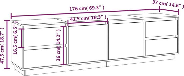 Actual product image VidaXL Florens (176 x 37 x 47.5 cm)