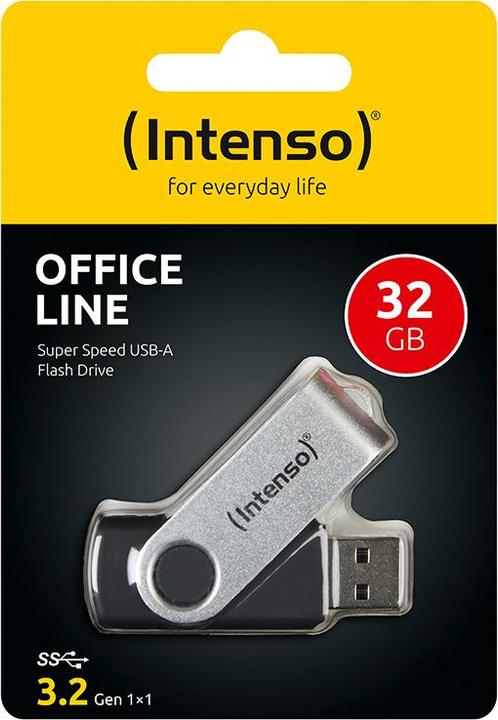 Actual product image Intenso USB 32GB OFFICE LINE 3.2 Gen1 Silver-Black (32 GB)
