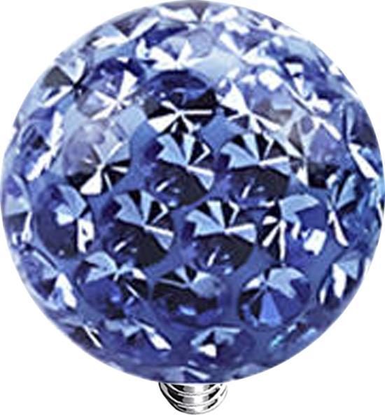 Star Piercing Dermal Anchor Kristall Kugel hellblau Epoxy Schutzschicht (Chirurgenstahl 316L, ohne Messing)