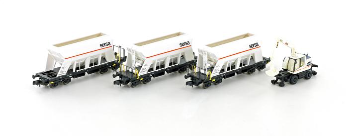 Produktbild Hobbytrain Sersa Set Bagger m.3 Schüttgutwagen, Ep VI (Spur N)