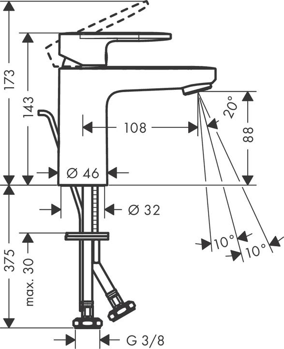 Image du produit hansgrohe HG EH-WT-MI VERNIS Blend 100 CoolStart m ZAG 1 1/4pouce ma-sw