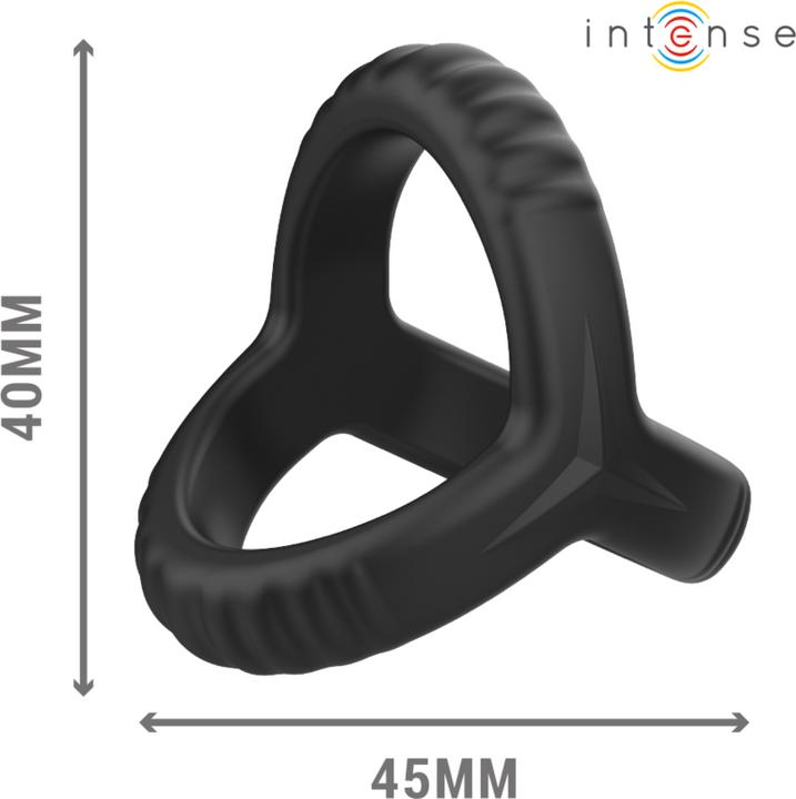 Intense Carson Doppio Cock Ring In Silicone Nero Modello 4 (13.50 cm)