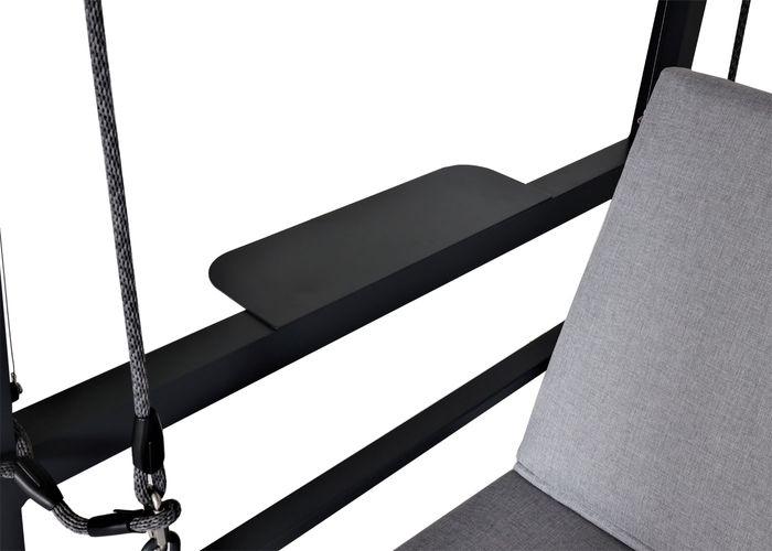 Image du produit Mendler Balancelle hollywoodienne en aluminium HWC-L47, fonction chaise longue, 195x221x131cm coussin gris