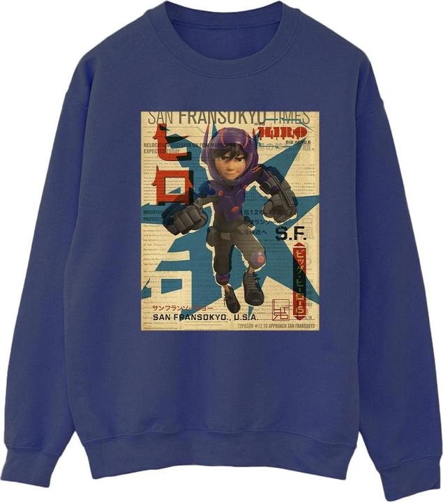 Disney Big Hero 6 Baymax Hiro Newspaper Sweatshirt (L)