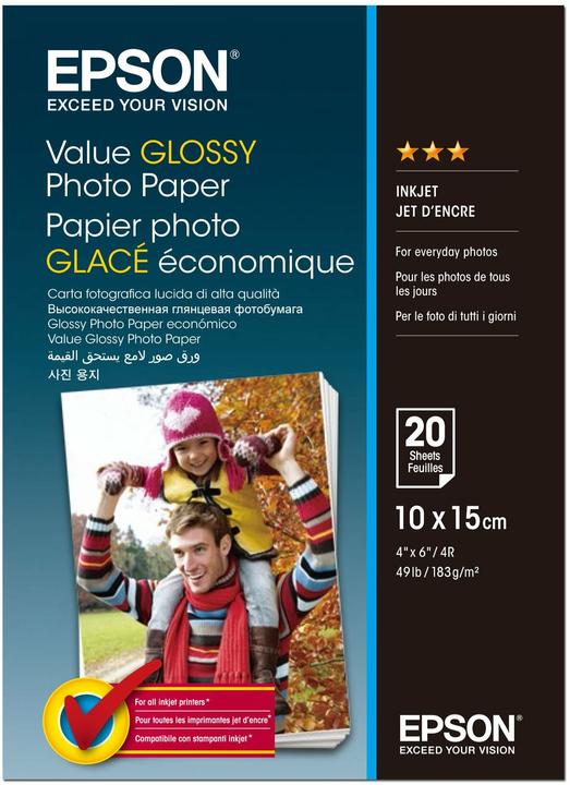 Epson Value Glossy Fotopapier 10 x 15 cm (183 g/m², 10 x 15 cm, 20 x)