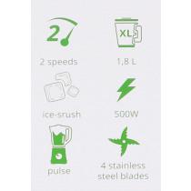 Actual product image Kiwi 1.8l compact 2in1 500w blender (EU plug, 500 W)