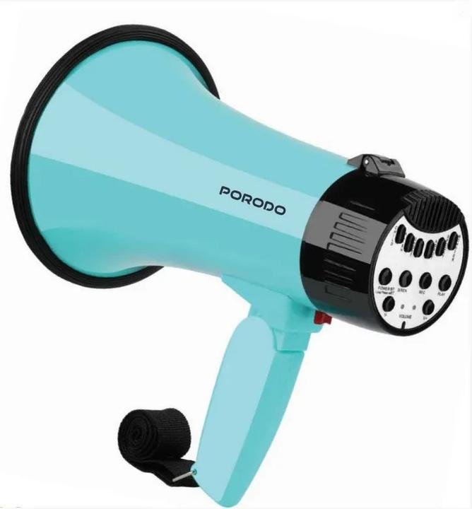 Produktbild Porodo Lifestyle 30W Siren Bluetooth Recorder Megaphone with 6 Voice Modes - Sky Bl (Megaphon)