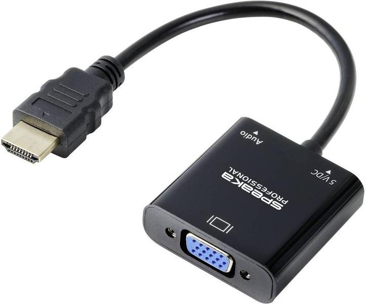 Produktbild SpeaKa Professional SP-10352148 HDMI Adapter(1x (VGA, HDMI, 15 cm)