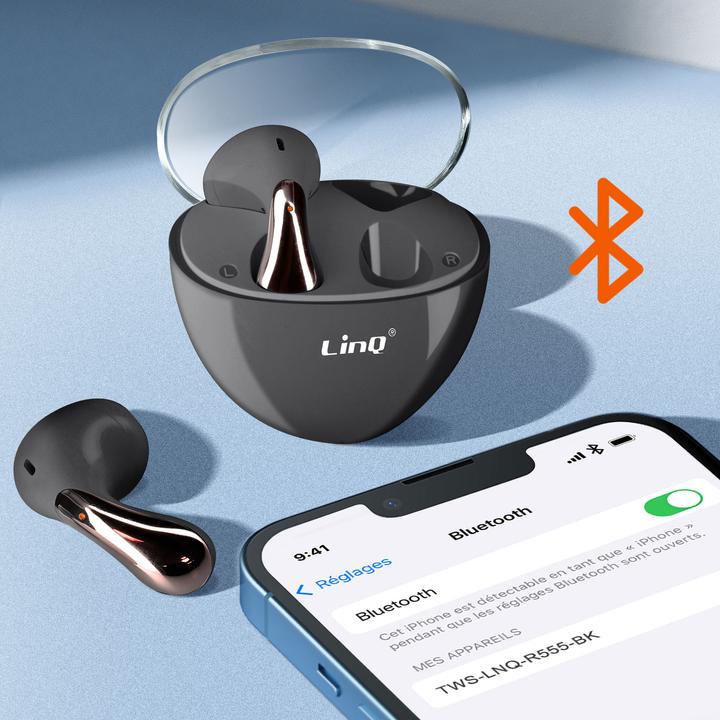 Immagine prodotto LinQ Cuffie Bluetooth R555 (5 h, Senza fili)