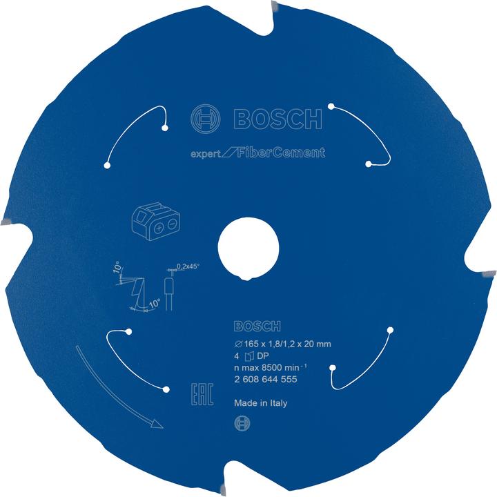 Bosch Professional Zubehör Akku-Kreissägeblatt Expert for Fibre Cement, 165 x 1,8/1,2 x 20, 4 Zähne