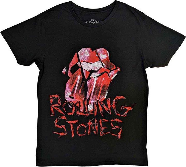 The Rolling Stones T Shirt Hackney Diamonds Cracked Glass Tongue Official M Black (M)