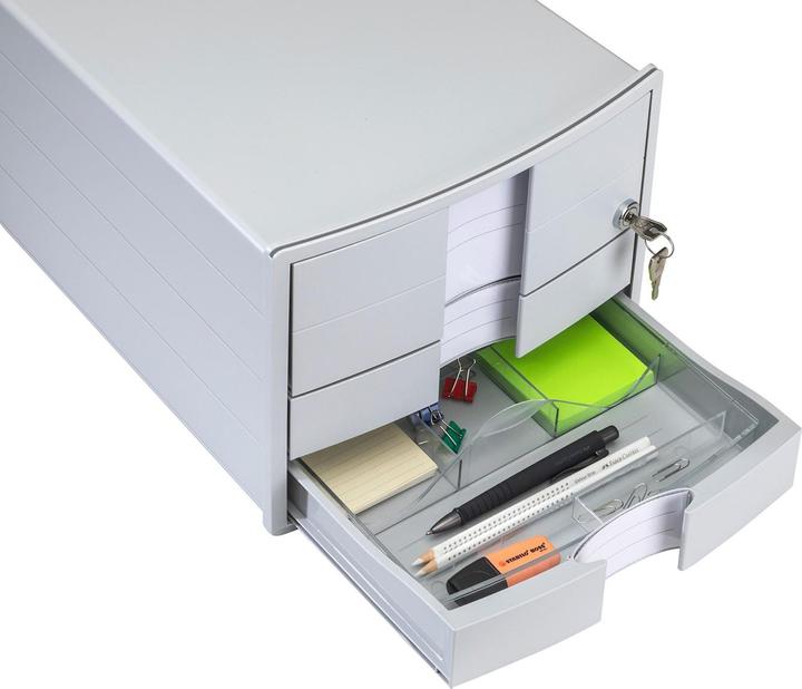Actual product image Han IMPULS 1018-11 Drawer box gray DIN A4, DIN C4 Number of drawers: 3 (C4, A4)