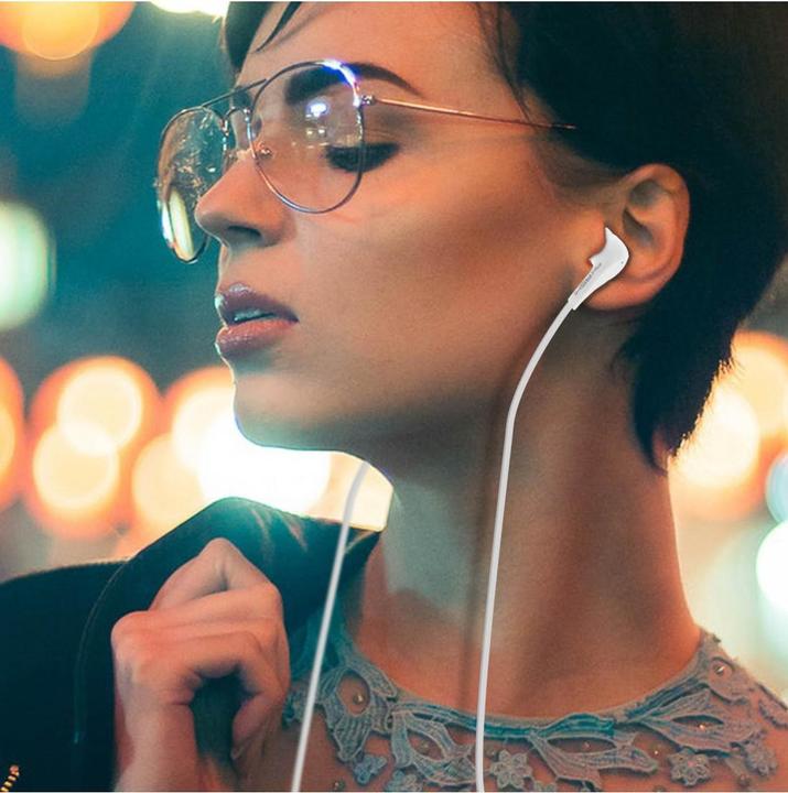 Image du produit Akashi Ecouteurs Intra-Auriculaires +Micro Blanc (Filaire)