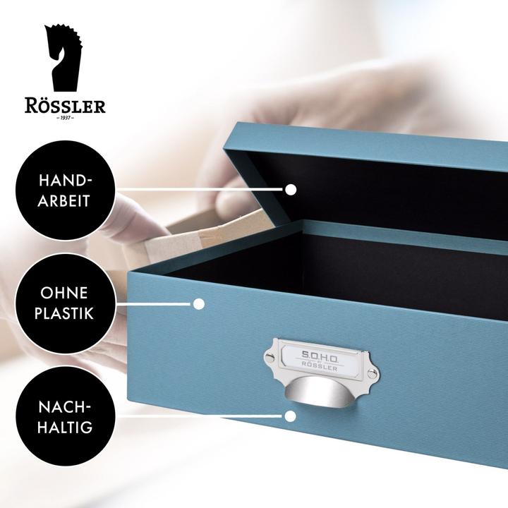 Image du produit Rössler Boîte de rangement S.O.H.O. Bleu (337 x 255 x 105 mm, 9 l)