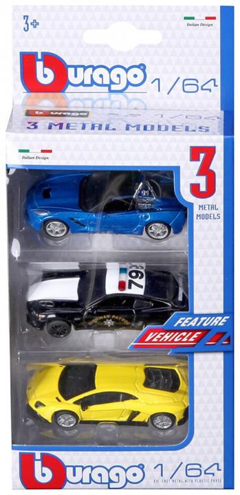 Actual product image Burago 3 PIECES VEHICLE ROAD 1/64EME
