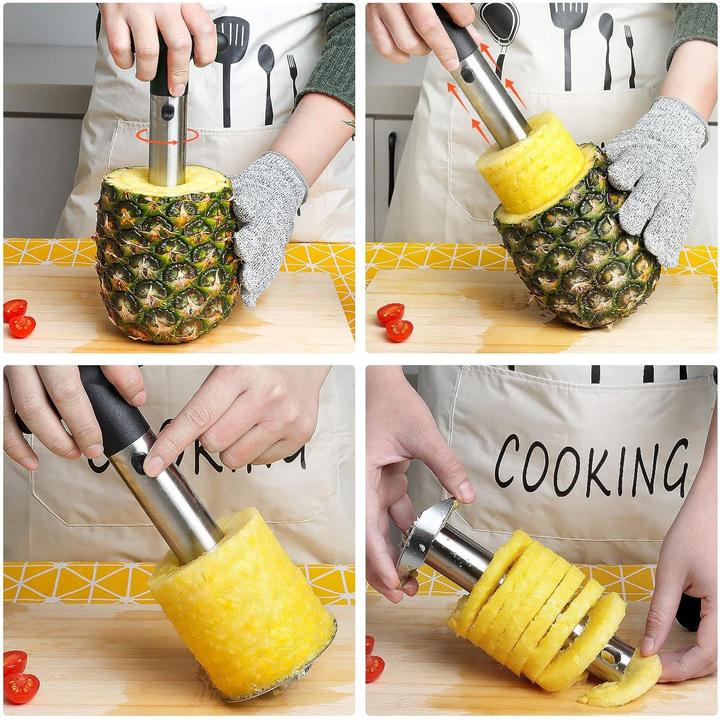 Actual product image ASMI Stainless steel pineapple corer, pineapple slicer black