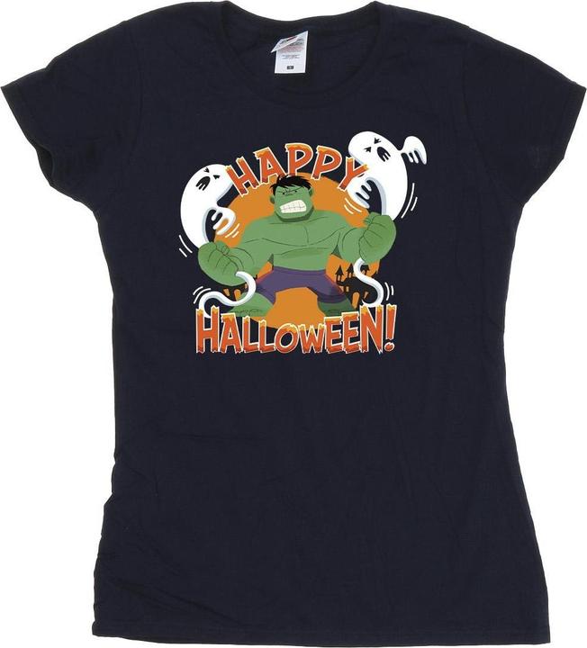 Actual product image Womens/Ladies Hulk Happy Halloween Cotton T-Shirt (L)