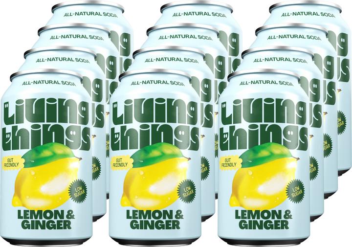Produktbild Living Things Soft-Drinks Lemon & Ginger 12 x 0.33 l (12 x 33 cl)
