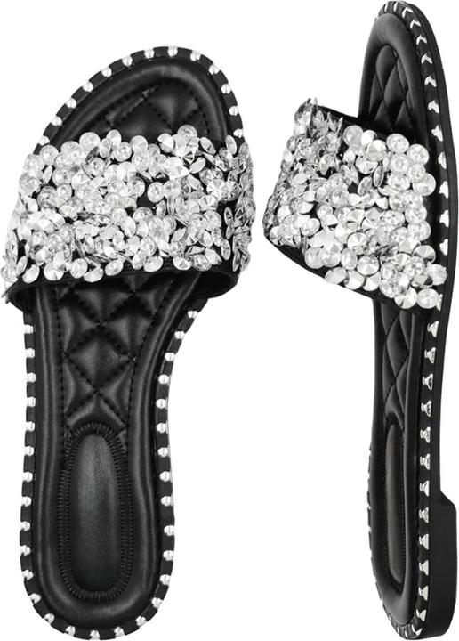 Actual product image Where's That From Womens/Ladies Belle Sparkle Diamante Flat Sliders (41)