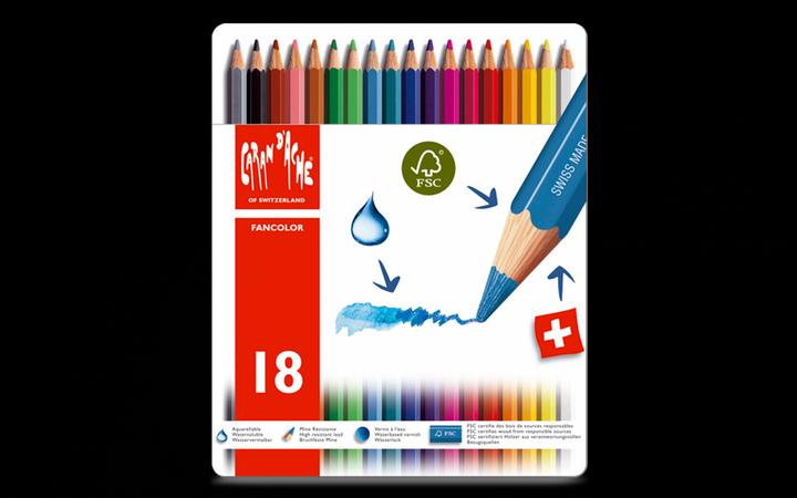 Produktbild Caran d'Ache Fancolor Farbstifte Metallschachtel (Mehrfarbig, 18 x)
