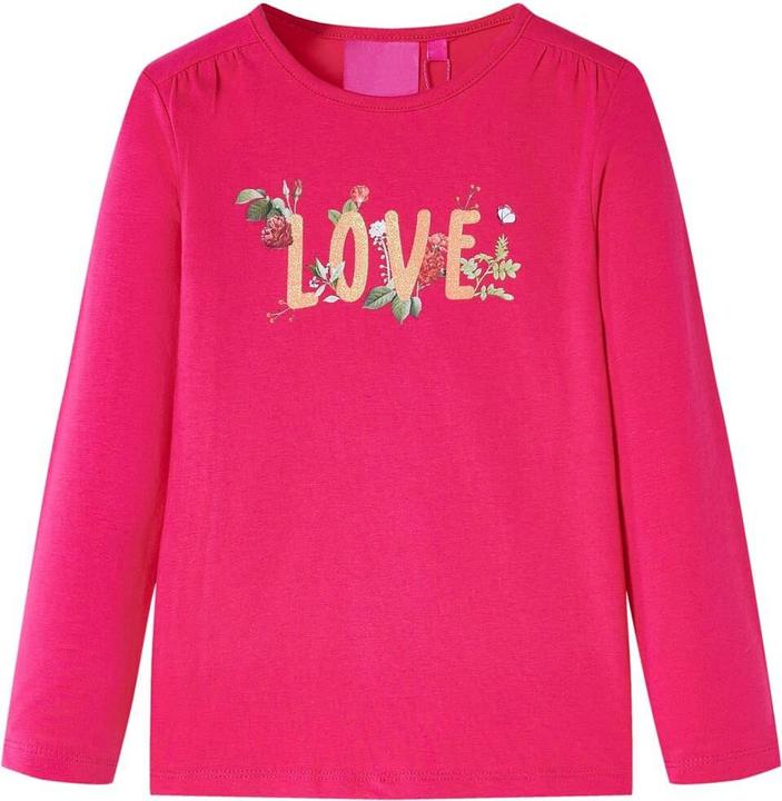 Produktbild VidaXL Kinder-Langarmshirt Knallrosa 128,Material: 95 % Baumwolle (128)
