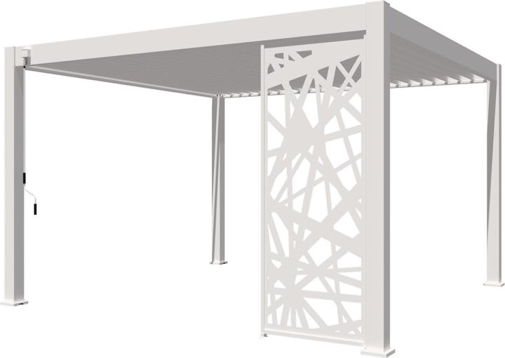 Produktbild Weide Seitenwandpaneel 93cm weiss abstraktes Design für Deluxe Plus Pergola (6 cm, 93 cm)