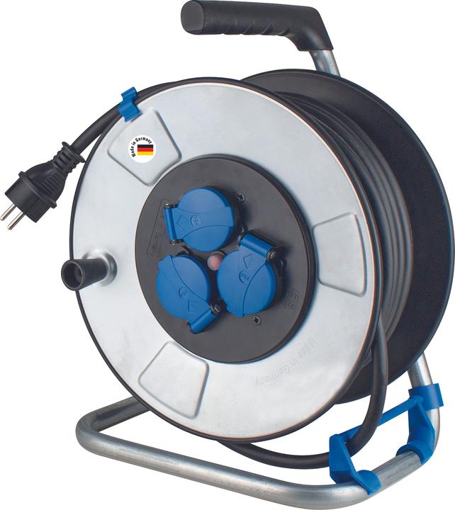 Actual product image As - Schwabe Cable reel 33.00 m black earthing contact plug 10333 (33 m, 2.50 mm²)