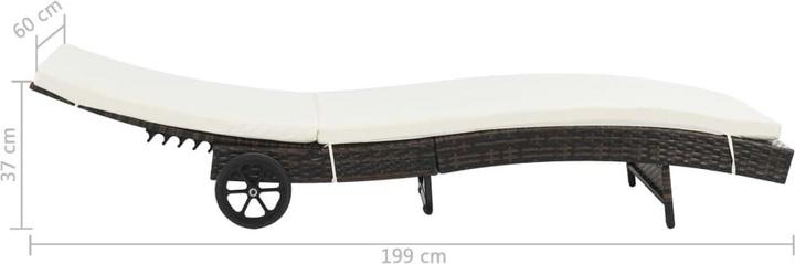 Produktbild VidaXL Sonnenliegen 2 Stk. mit Rollen und Auflagen Poly Rattan (60 cm)