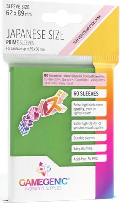 Immagine prodotto Gamegenic GGS10120ML - Buste PRIME formato giapponese, verde (60 buste)