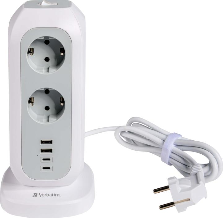 Image du produit Verbatim UE Power Tower 11 (11 x, USB-A, USB-C, CEE 7/4, 2 m)