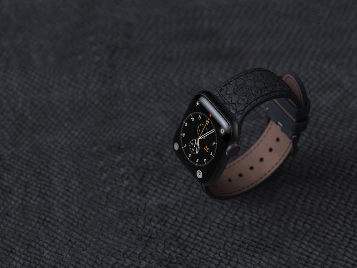 Image du produit Njord Bracelet en cuir de saumon Vindur Watch Strap for Apple Watch 44/45mm (45 mm, Cuir végétalien, Fermeture en acier inoxydable, Cuir de saumon)