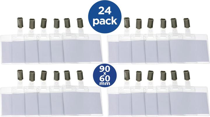 Actual product image Europel Name tag, open at the top, with clip, 60 x 90 mm
