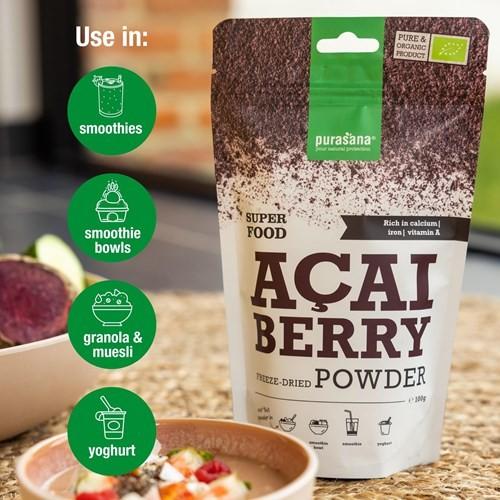 Image du produit Purasana Poudre de baie d'açai (100g) (Açaï, 1 pcs, 100 g)