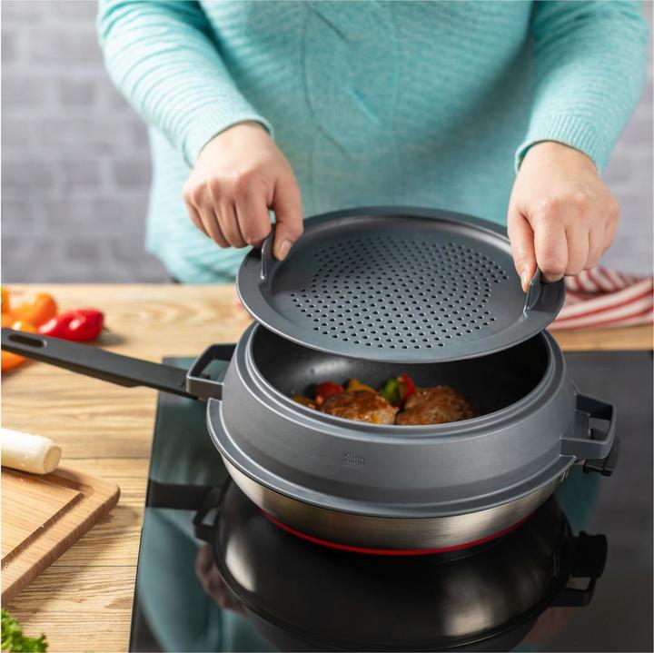 Immagine prodotto Kuhn Rikon SMART & COMPACT Poêle à frire Ø 28 cm (28 cm, Padella per friggere, Acciaio inossidabile)
