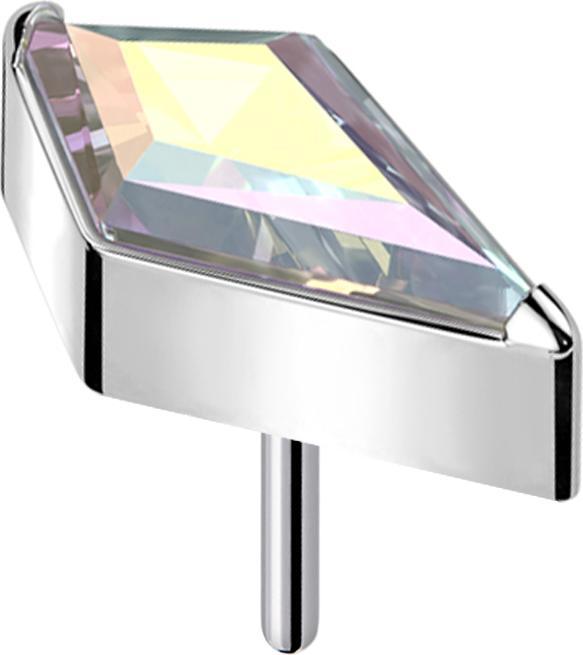 Produktbild Star Piercing Threadless Diamant silber mit Kristall multicolor (ohne Messing, Titan G23)