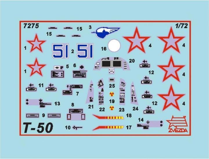 Actual product image Carson 1:72 Rus. Stealth fighter Sukhoi T-50 WA