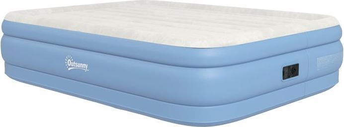 Produktbild Swisshandel24 Campingmatratze für 2 Personen, aufblasbar, eingebaute Pumpe, Tragetasche, 203x152x46cm, Hellblau (152 x 203 cm)