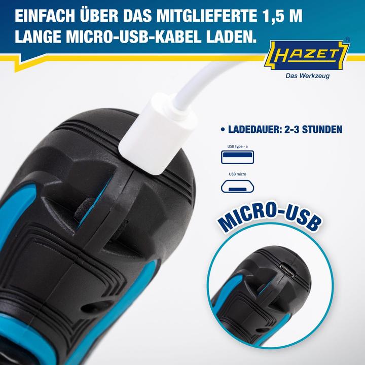 Actual product image HAZET Cordless screwdriver bit set ∙ Mini 9230B-1 ∙ Maximum loosening torque: 4.5 Nm ∙ Inside TORX®… (Electrical connection)