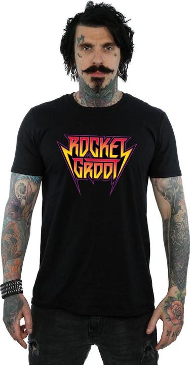 Produktbild Guardians Of The Galaxy Vol. 2 Rocket And Groot Metal Logo TShirt (XXL)