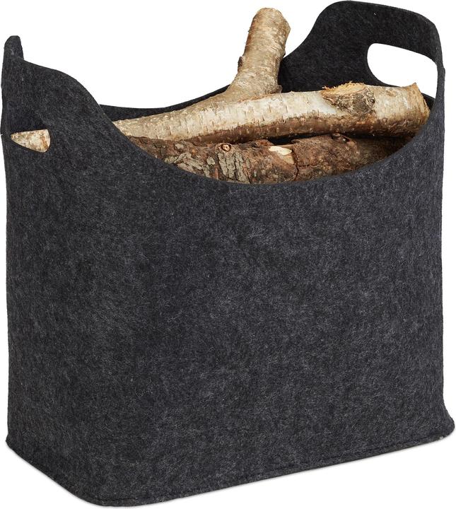 Actual product image Relaxdays Felt Firewood Basket (23 x 40 x 39.5 cm)