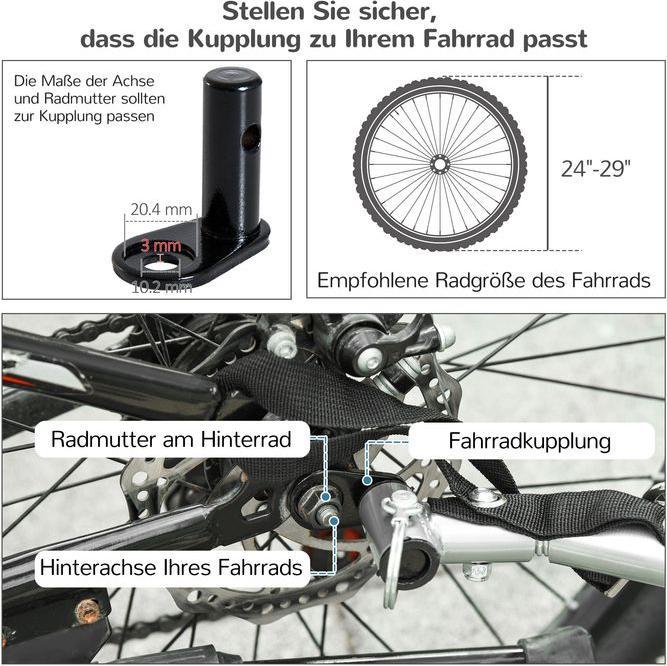 Image du produit Swisshandel24 Remorque chien jogger remorque vélo chiens remorque vélo chien rouge+noir 155 x 83 x 108 cm