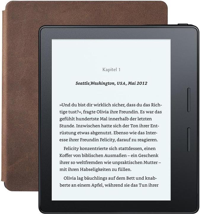 Amazon Kindle Oasis + Ladehülle aus Leder - Special Offers (6", 4 GB, Walnuss)