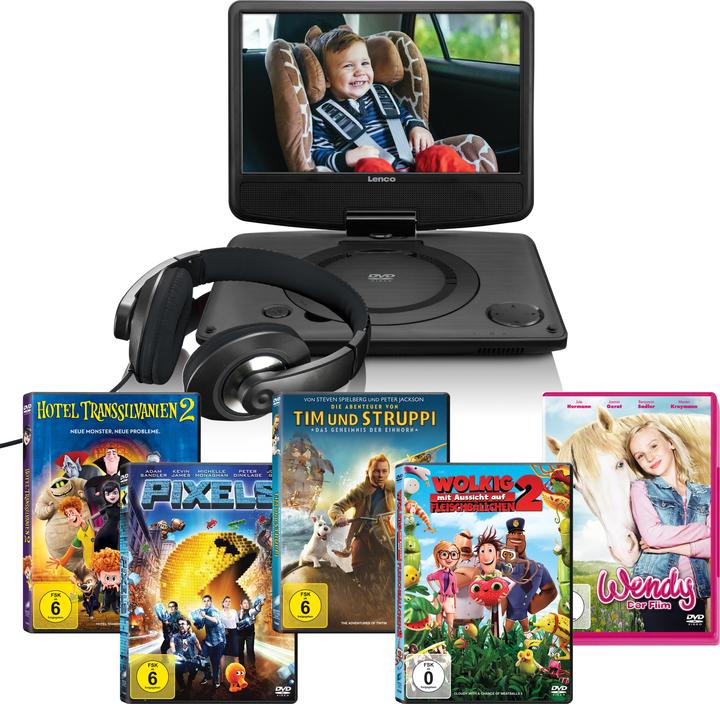 Actual product image Lenco DVP-935 - Portable DVD-speler met batterij - 9 inch - Zwart (Portable DVD player)
