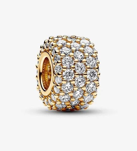 Produktbild Pandora Funkelndes Dreireihiges Pavé Charm (Metall, Vergoldet)