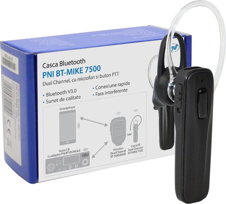Actual product image PNI Bluetooth headset with microphone BT-MIKE 7500 with PTT, two-channel compatible with (Wireless, USB-A)